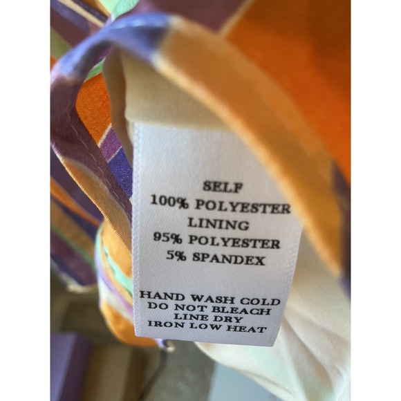 Rosevelvet Retro Psychedelic Swirl Puff Sleeve Mini Dress Orange Purple Small - Picture 7 of 9